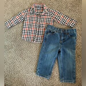 Old Navy Kids Plaid Button Down Shirt - Red, Blue, White
